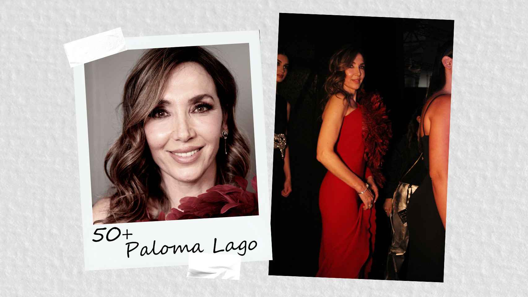 Paloma Lago (@_palomalago).  Age: 55 years (A Coruña, 1967).  Dressed by Isabel Sanchís (@isabelsanchiscostura), winner of the L'Oreal Paris award for best A/W 23 collection.
