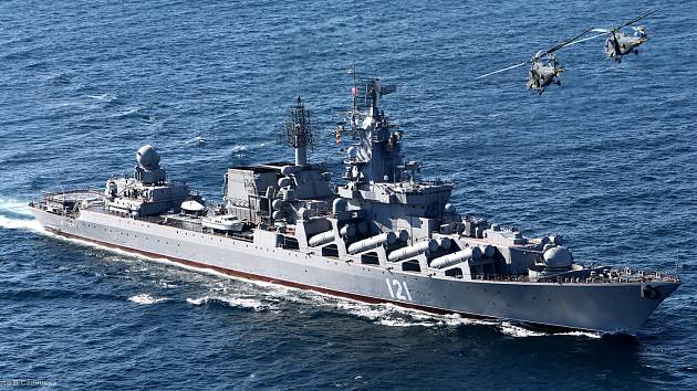 Cruiser Moskva, former flagship of the Russian Black Sea Fleet.
