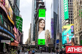 Haris Alexiou: On a billboard in Times Square