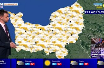 cloudy weather, more clearing in the afternoon, up to 10°C in Le Havre and 13°C in Cherbourg